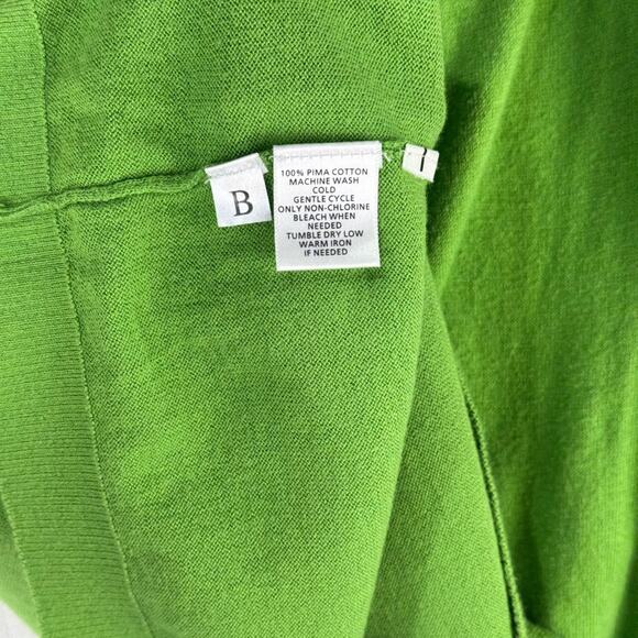 LOFT Kelly Green 3/4 Sleeve Pima Cotton Sweater Shirt Women’s Size Medium - Picture 4 of 6